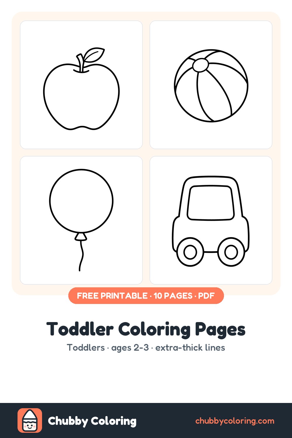 Free Printable Toddler Coloring Pages (Ages 2-3) | Chubby Coloring