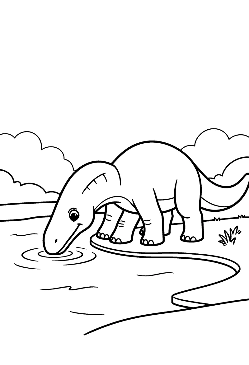 Parasaurolophus coloring page preview