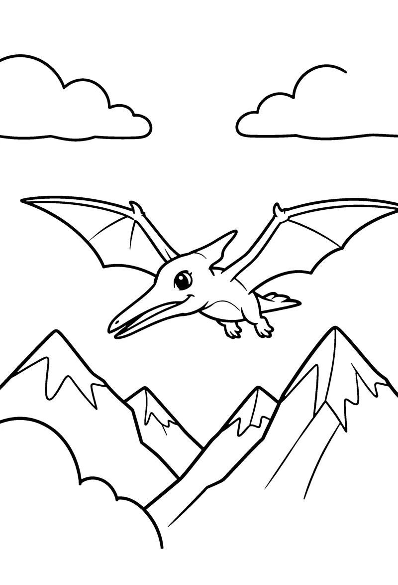Pterodactyl coloring page preview