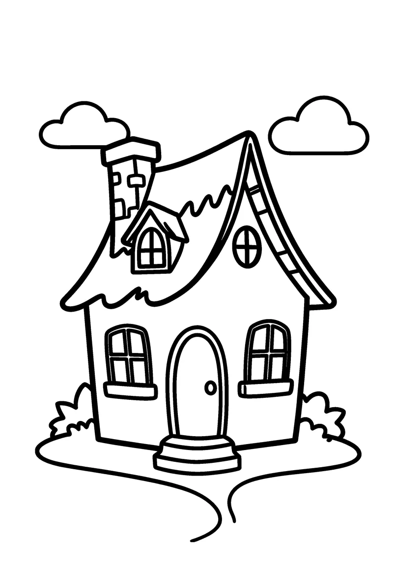 Little Haunted House coloring page preview