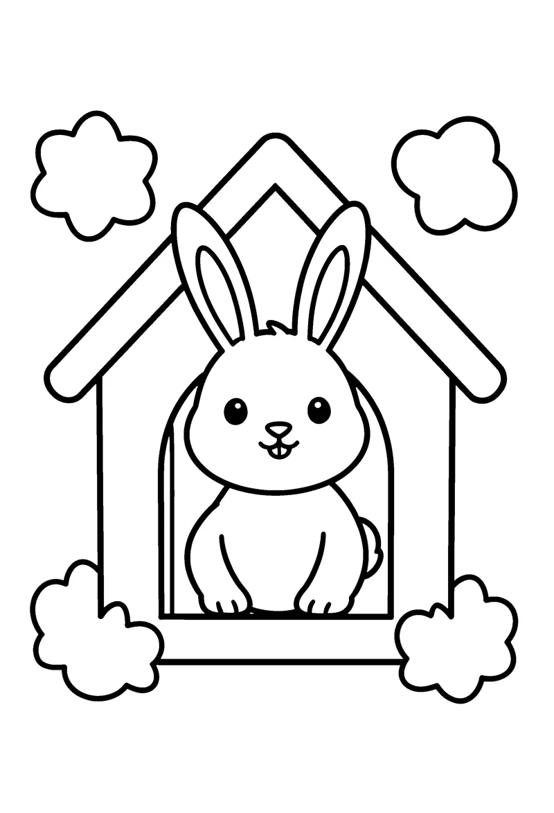Bunny coloring page preview