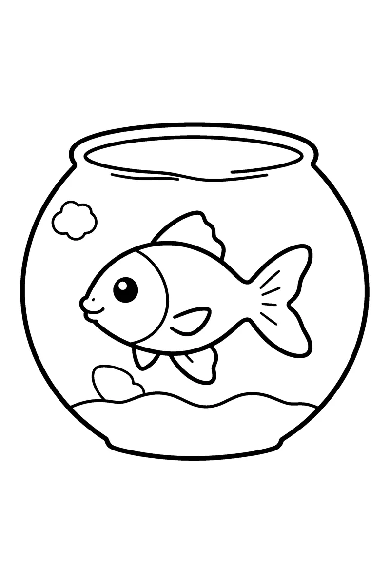 Goldfish coloring page preview