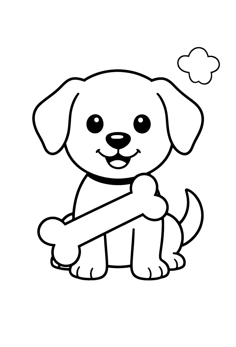 Puppy coloring page preview