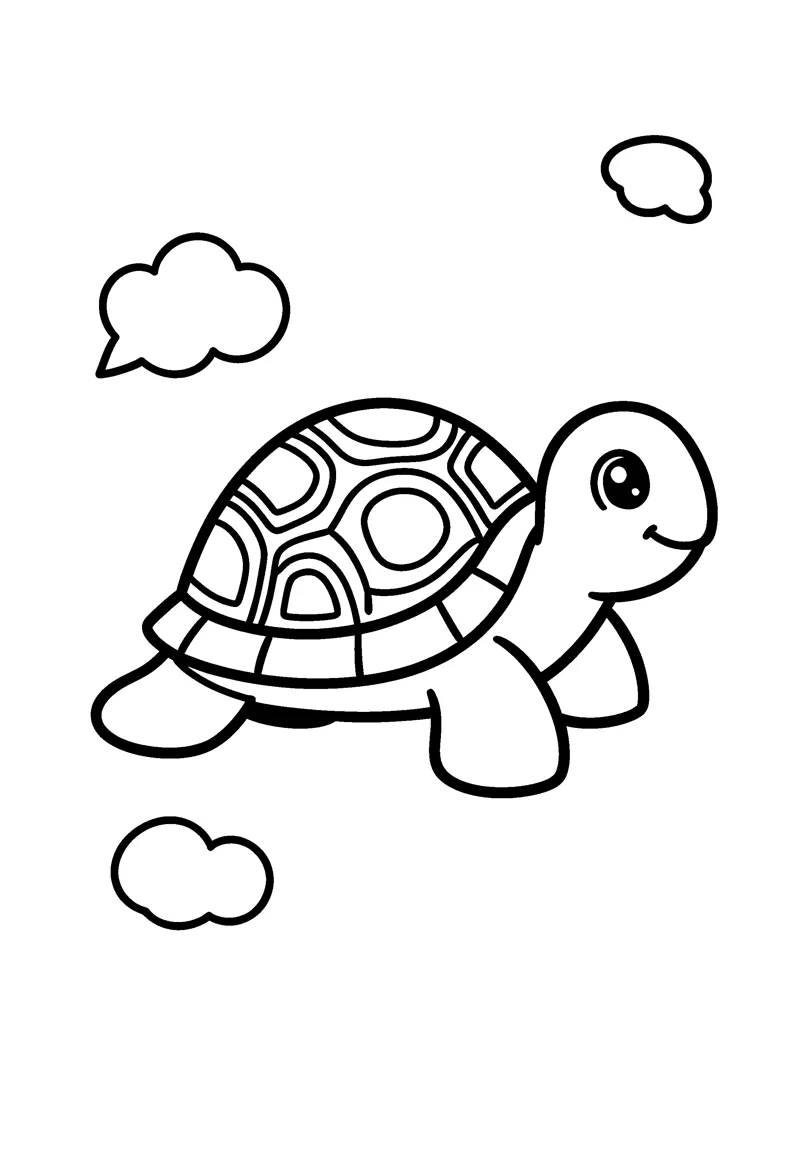 Turtle coloring page preview