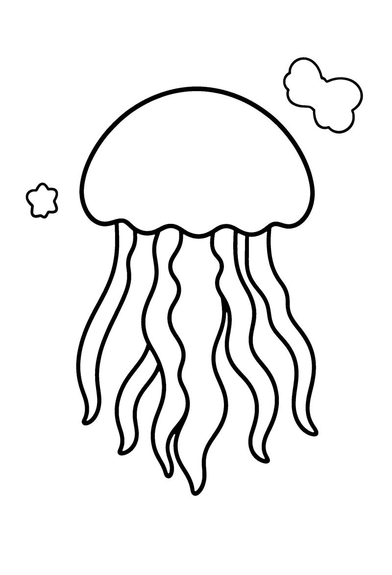 Jellyfish coloring page preview
