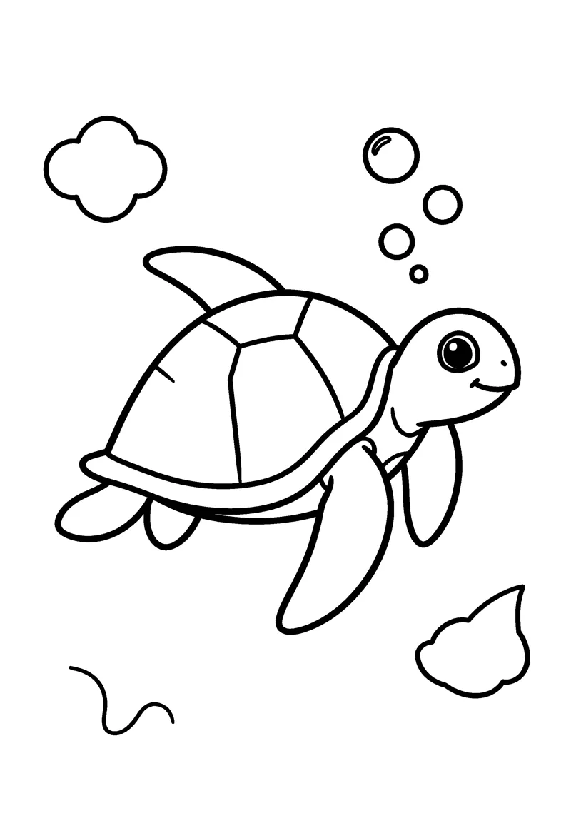 Sea Turtle coloring page preview