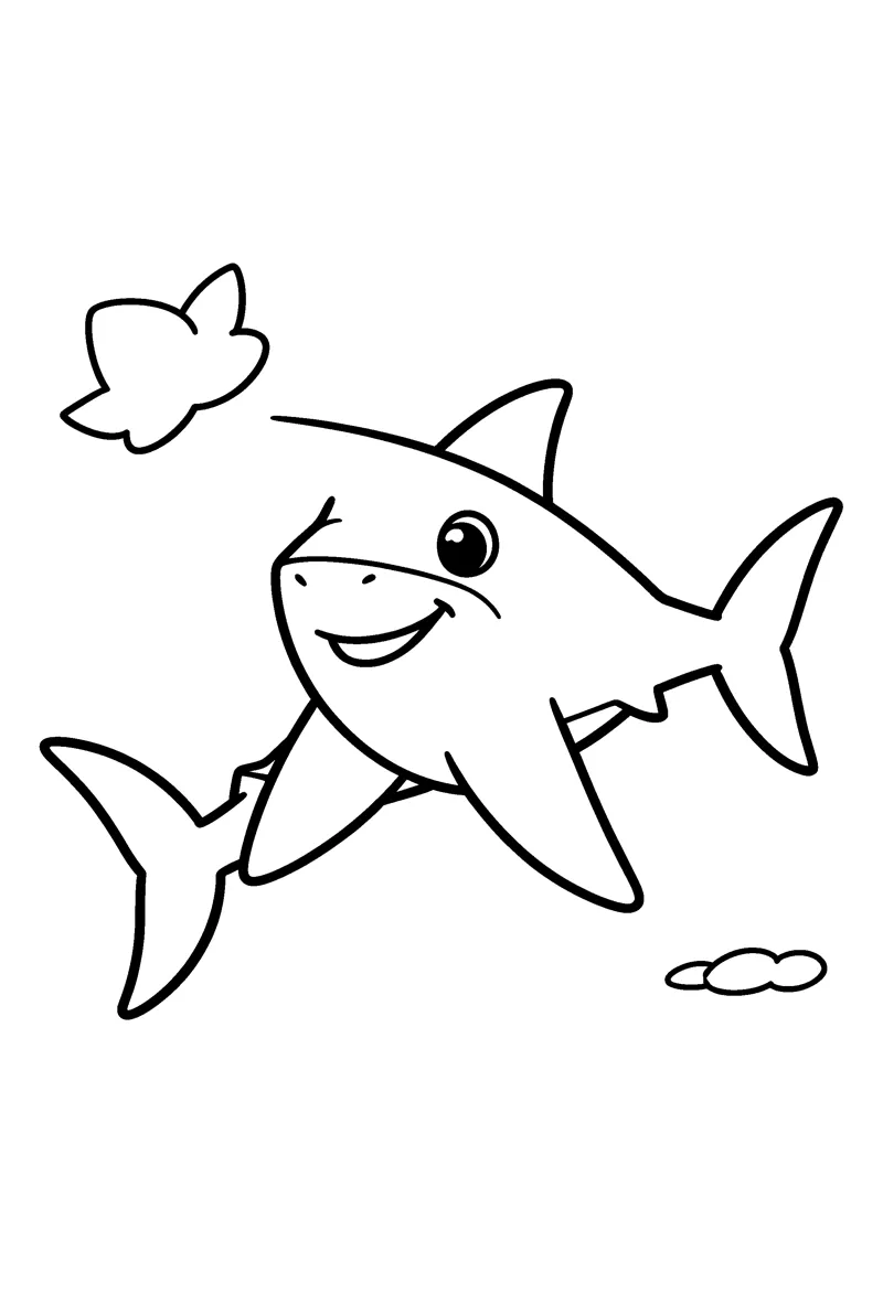 Shark coloring page preview