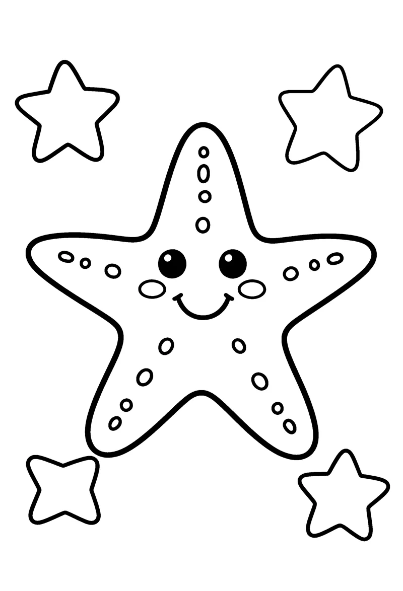 Starfish coloring page preview