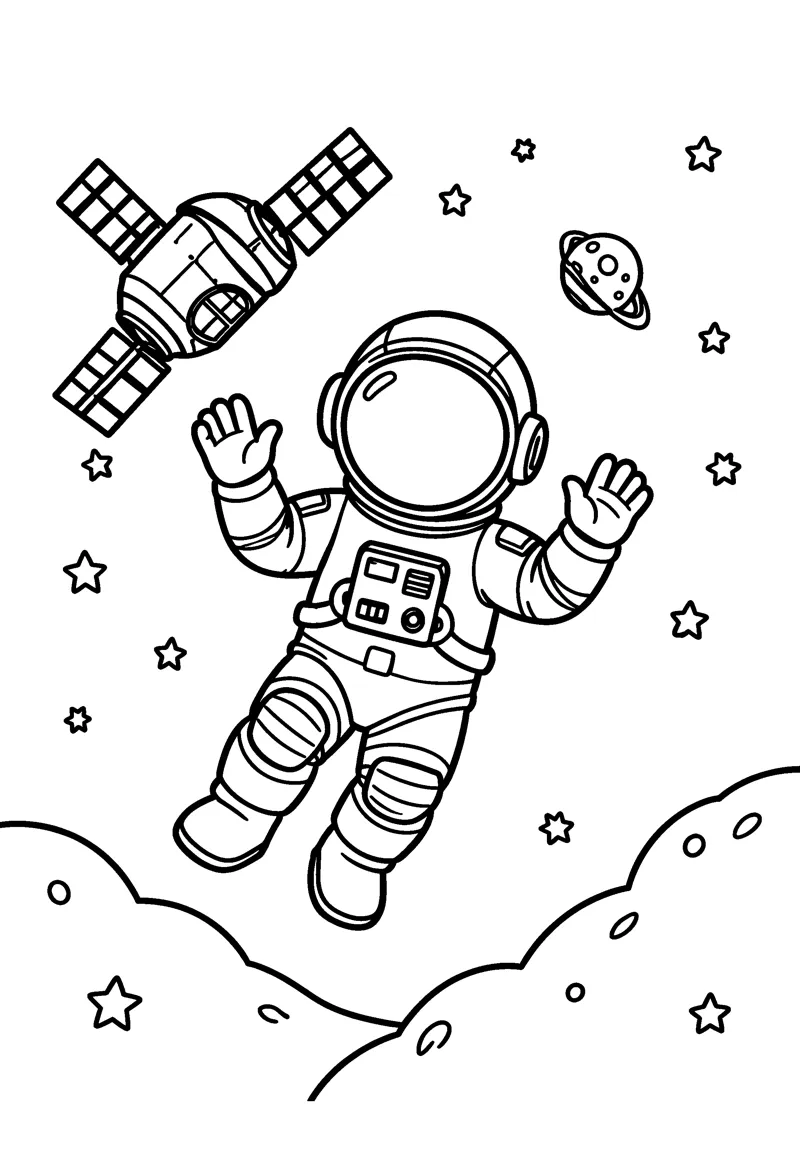 Astronaut coloring page preview