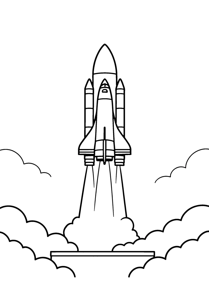 Space Shuttle coloring page preview