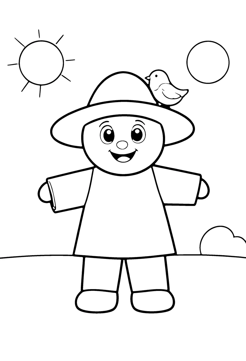 Scarecrow coloring page preview