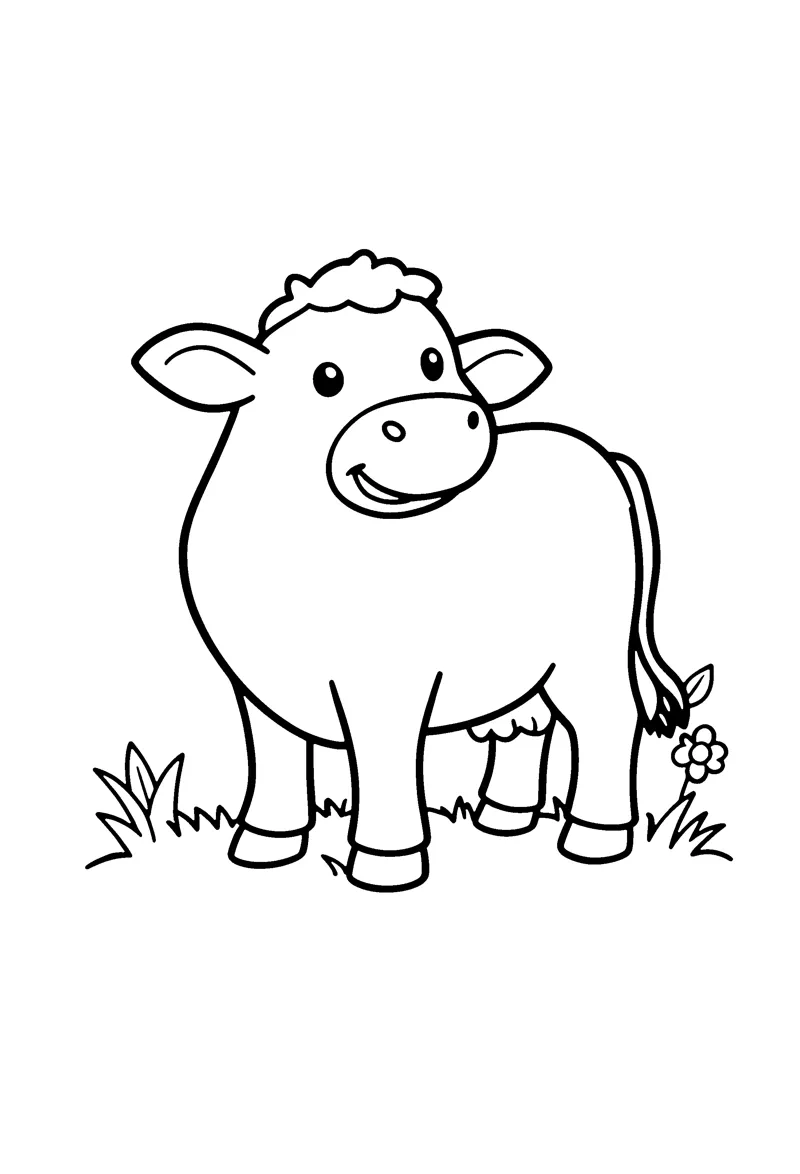 Cow coloring page preview