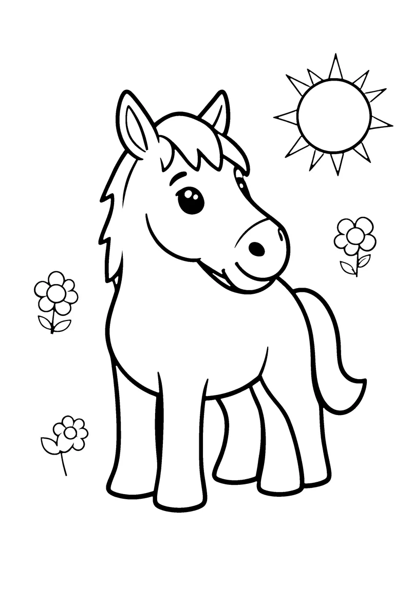 Horse coloring page preview