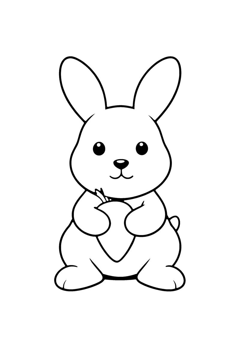 Rabbit coloring page preview