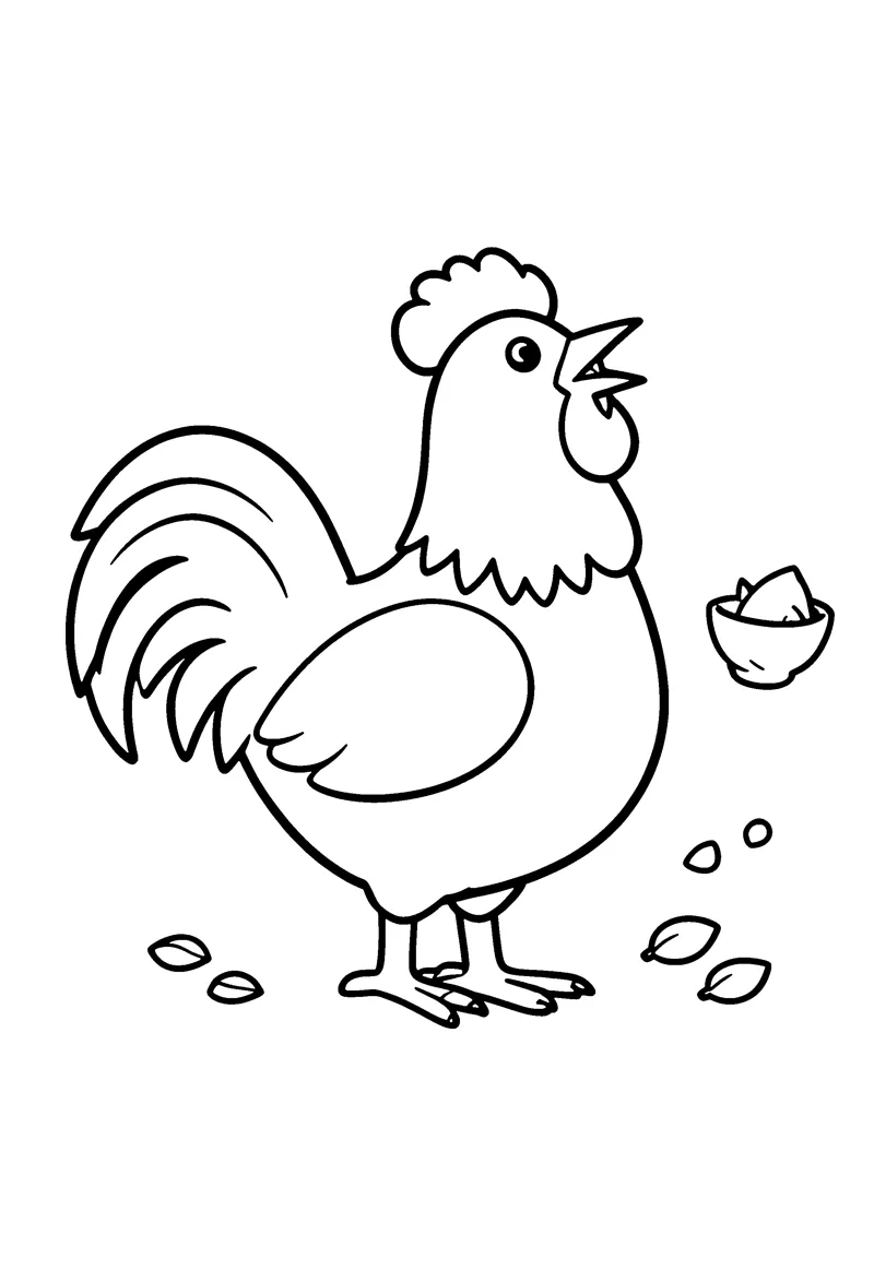 Rooster coloring page preview