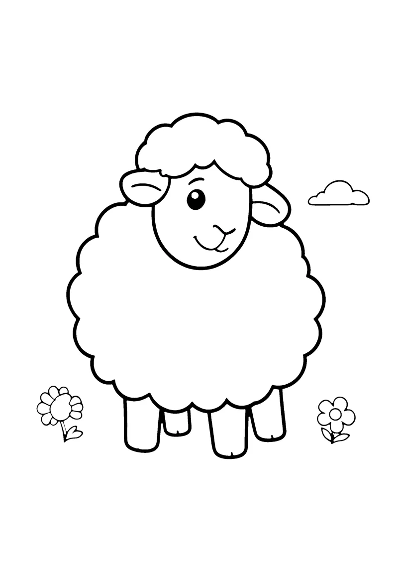 Sheep coloring page preview