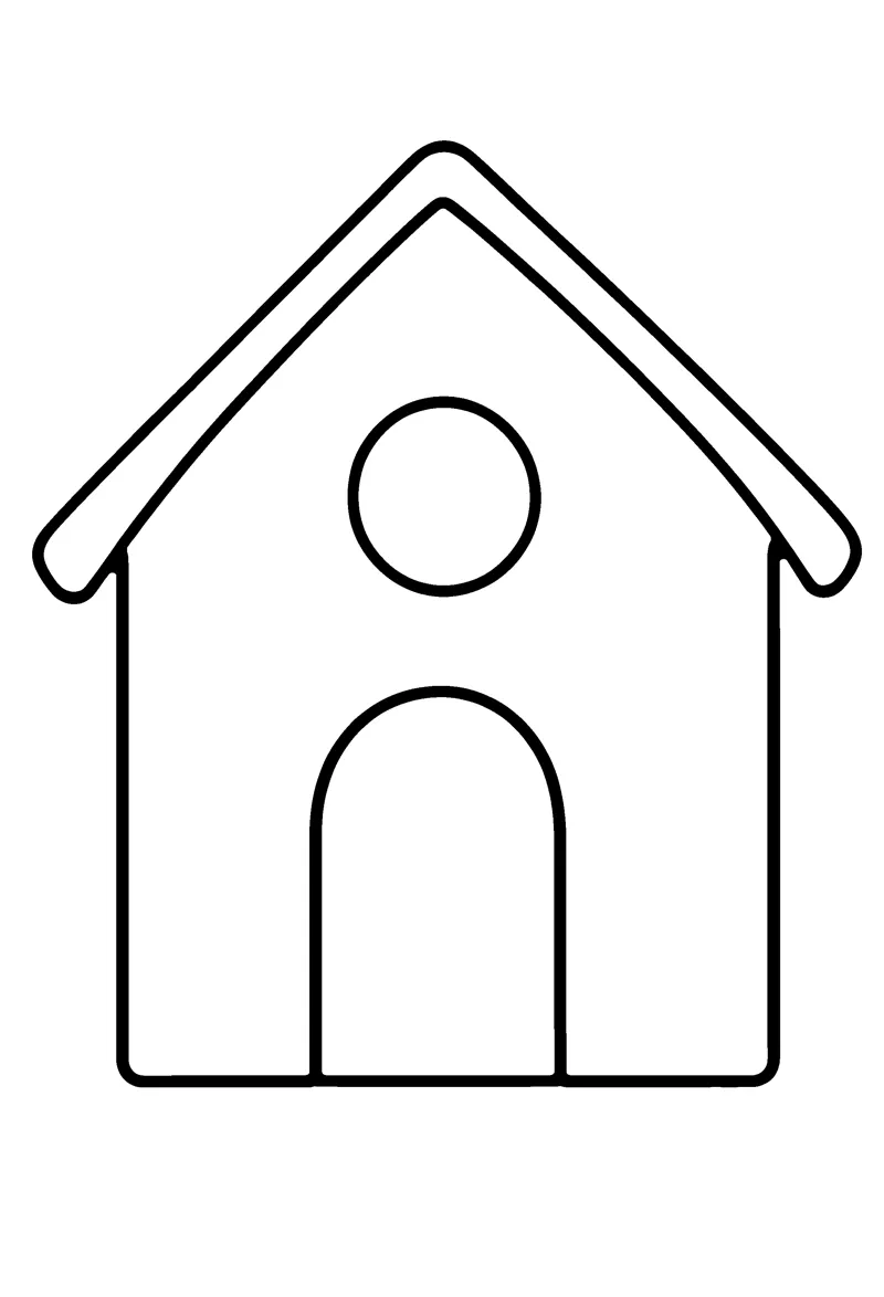 Rectangle House coloring page preview