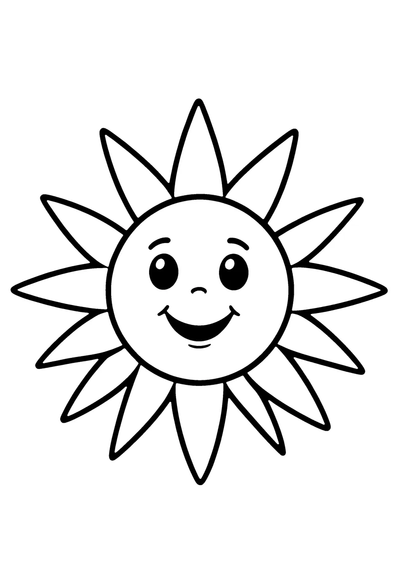 Sun coloring page preview