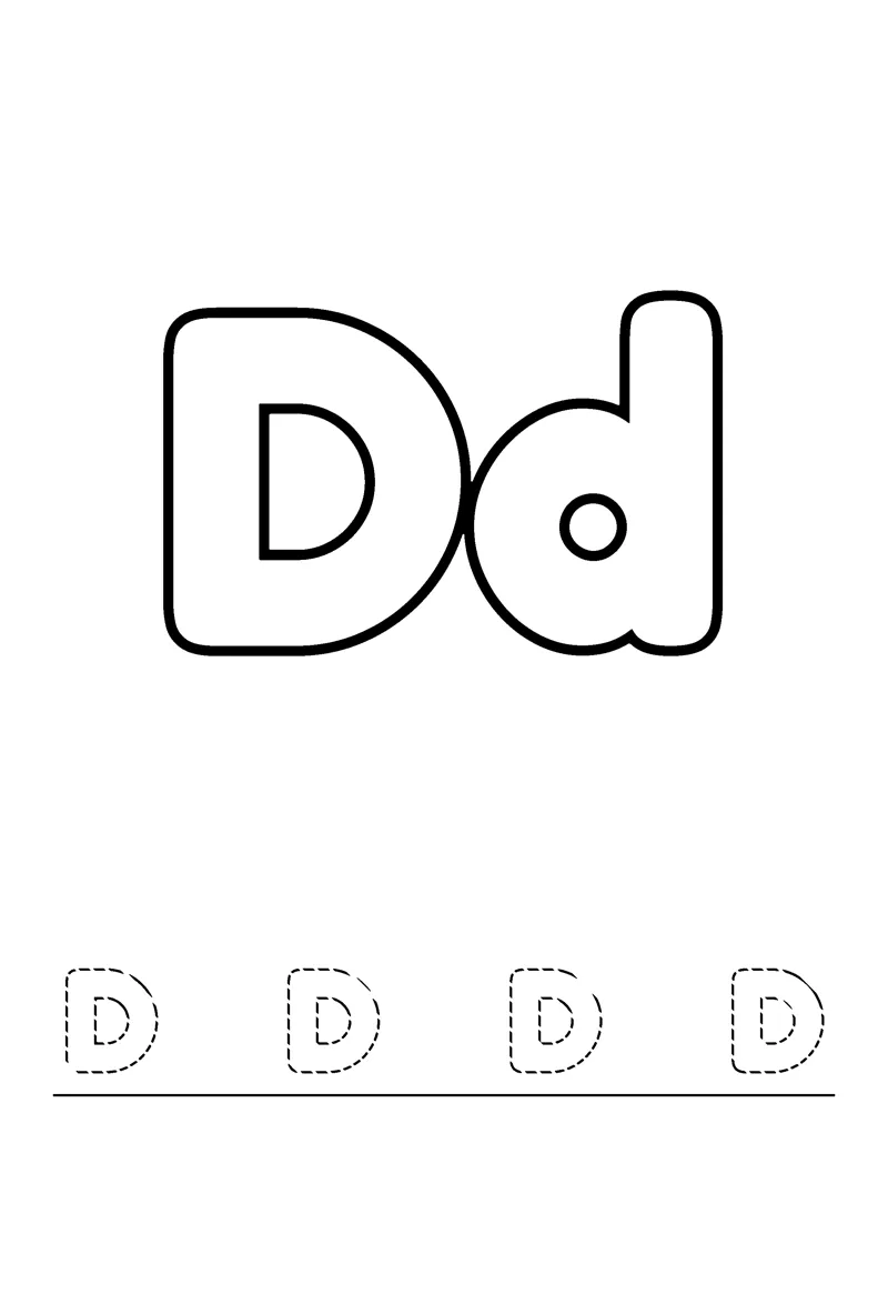 Letter D coloring page preview