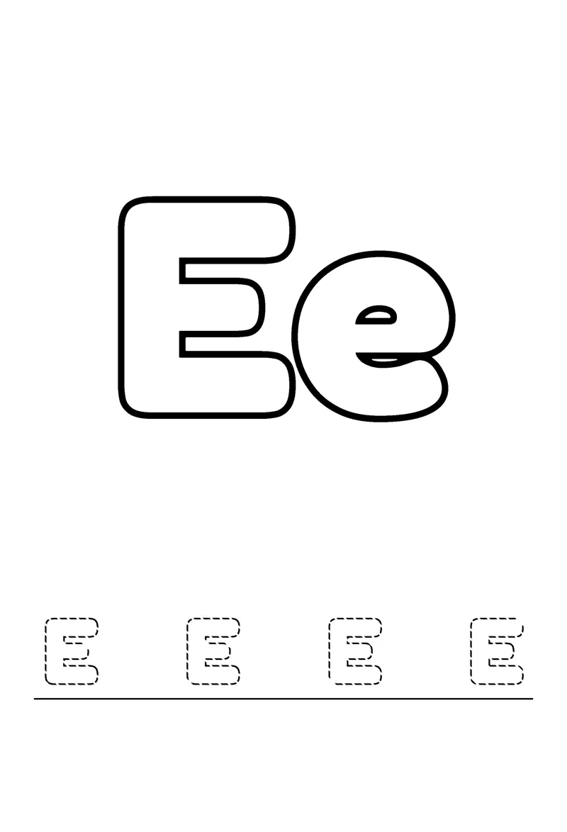 Letter E coloring page preview