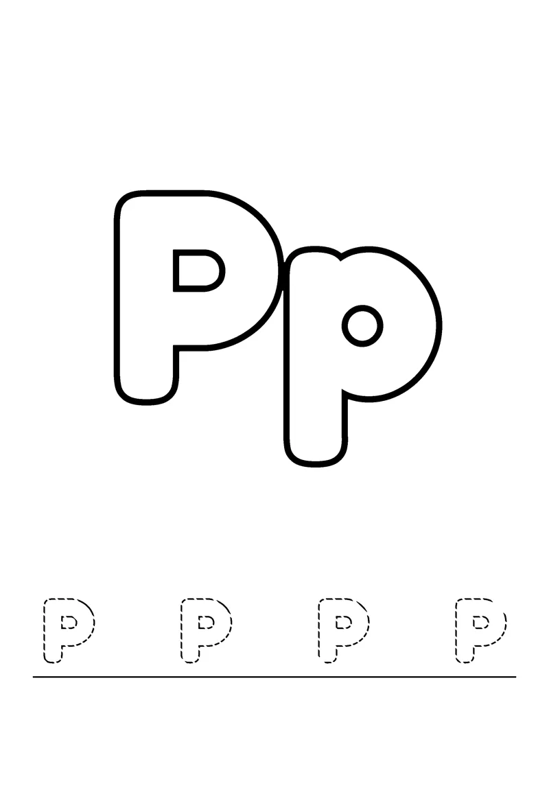 Letter P coloring page preview