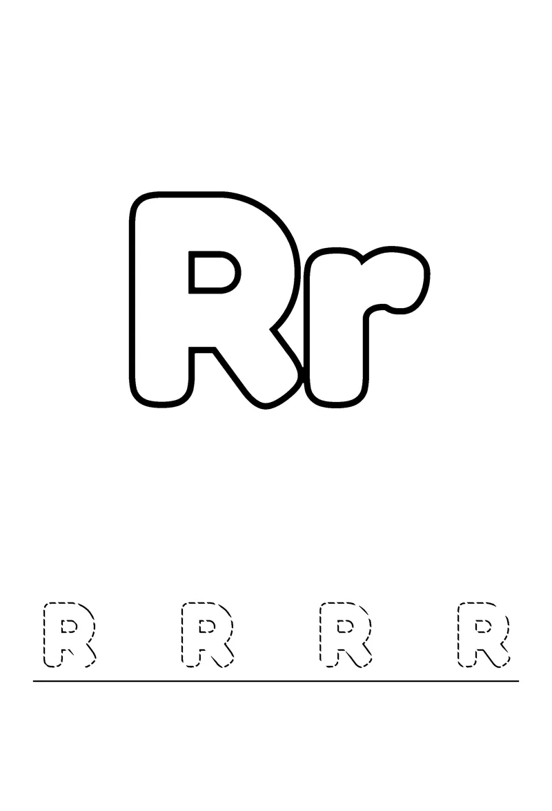 Letter R coloring page preview