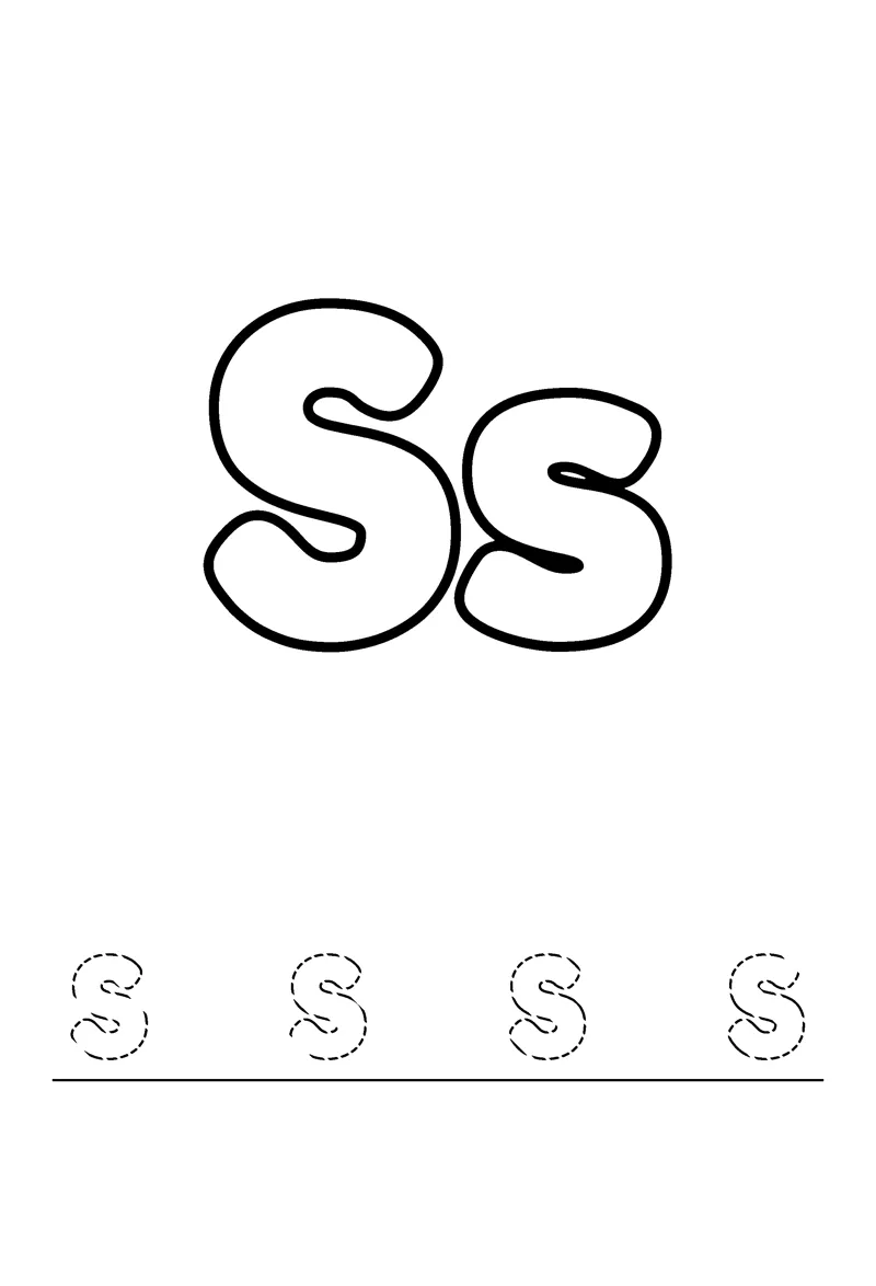 Letter S coloring page preview