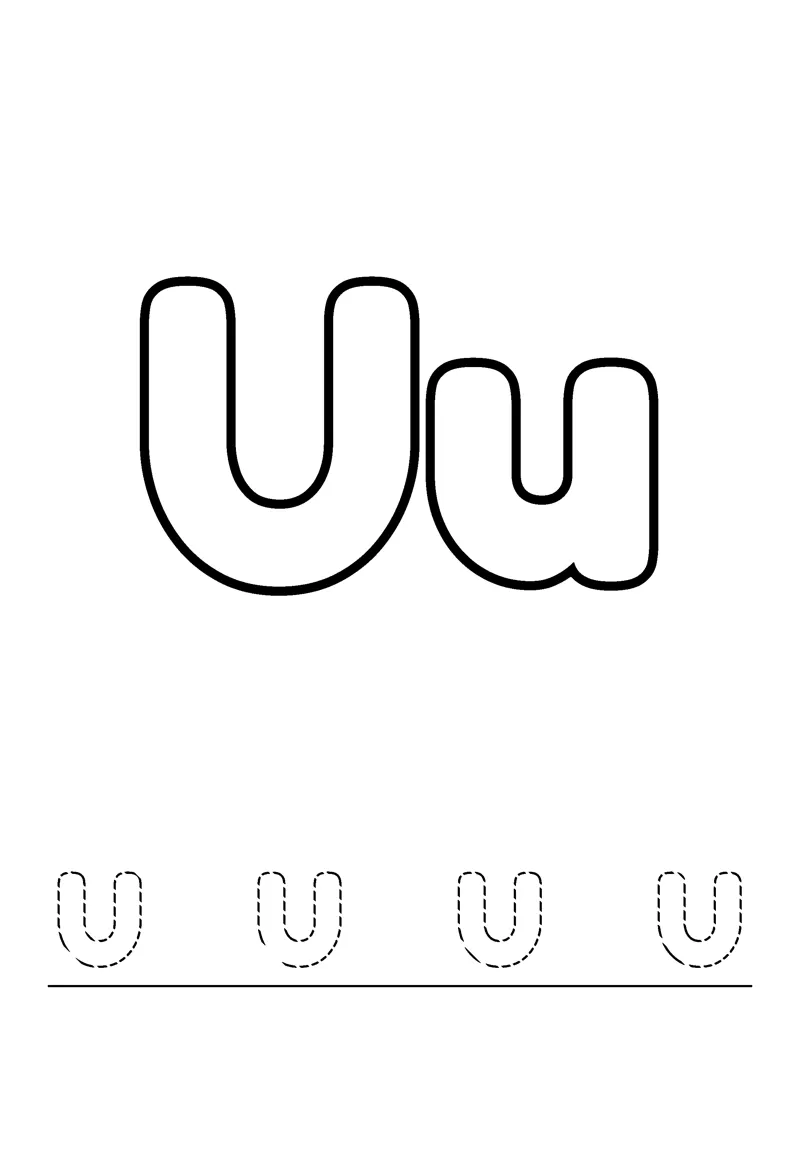 Letter U coloring page preview