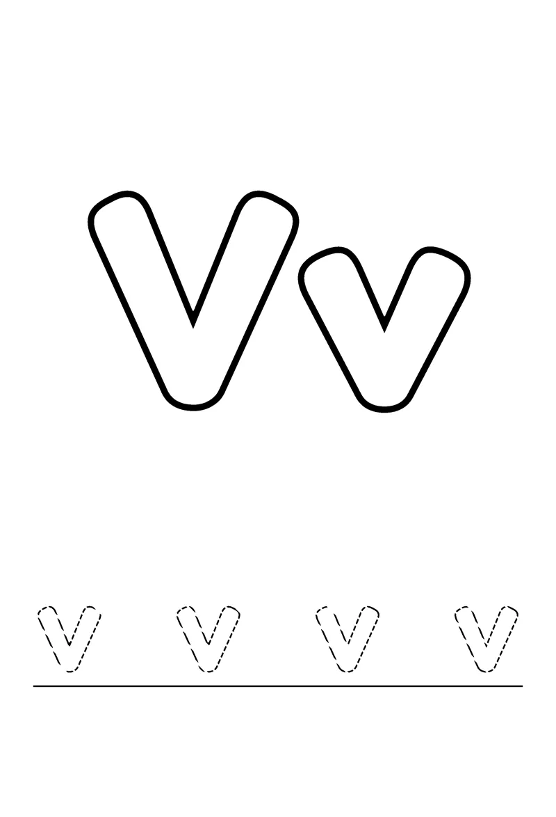 Letter V coloring page preview