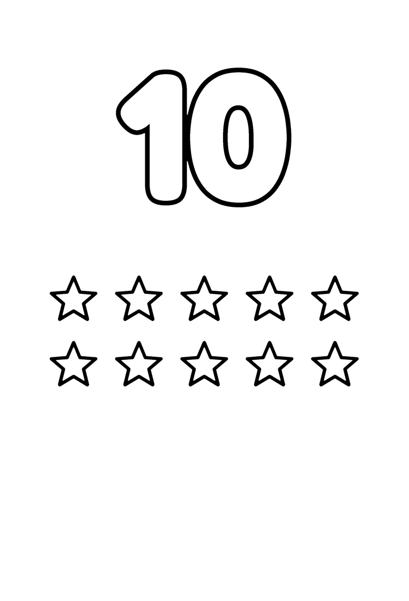 Number 10 coloring page preview