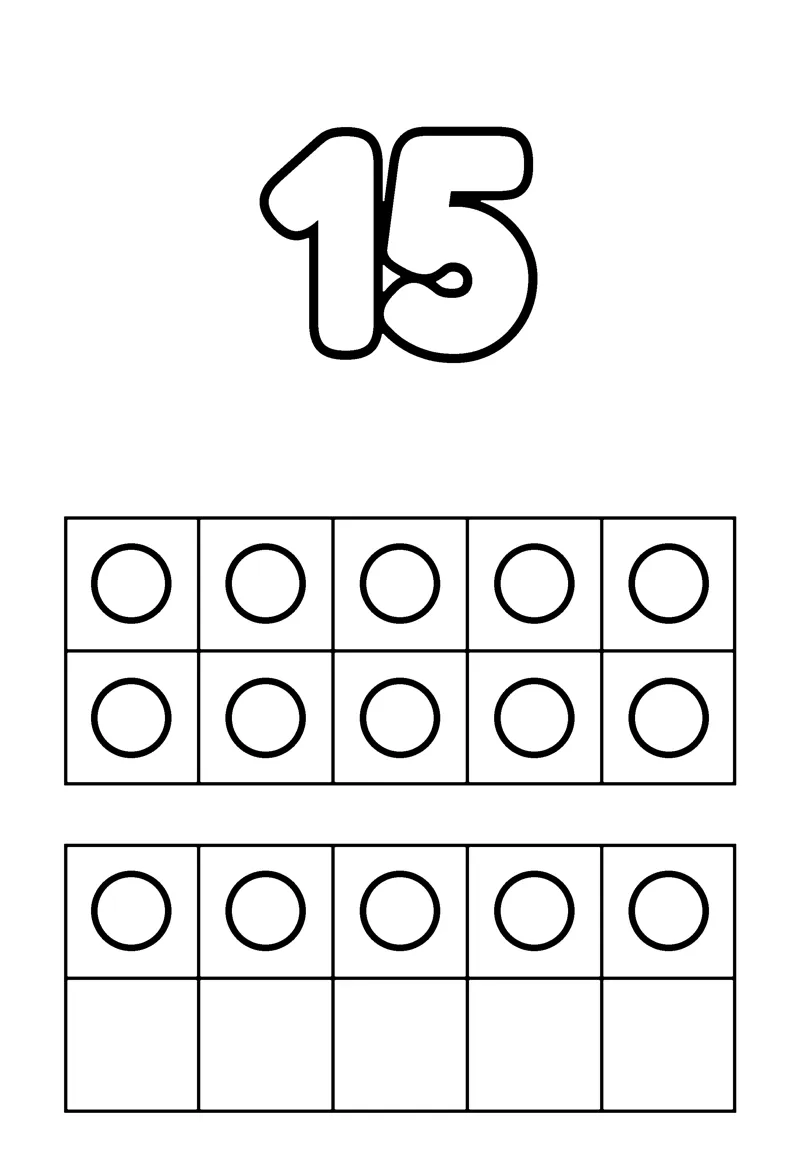 Number 15 coloring page preview