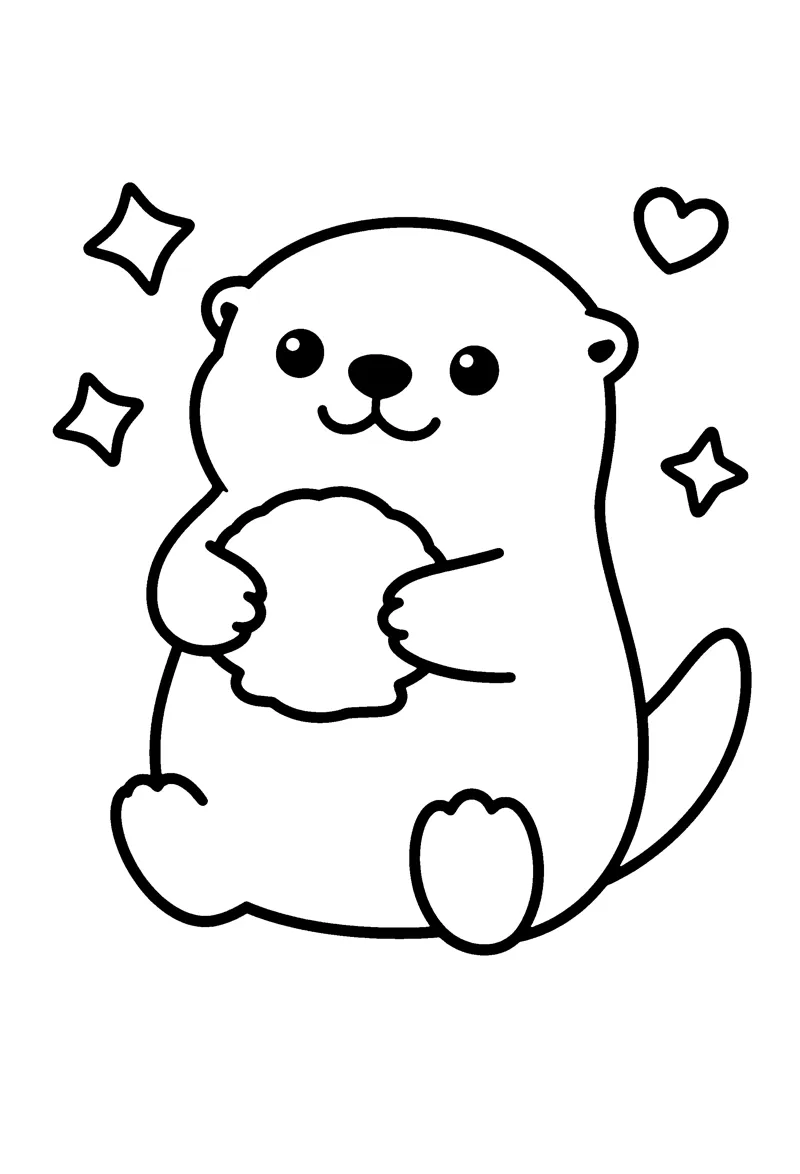 Otter coloring page preview