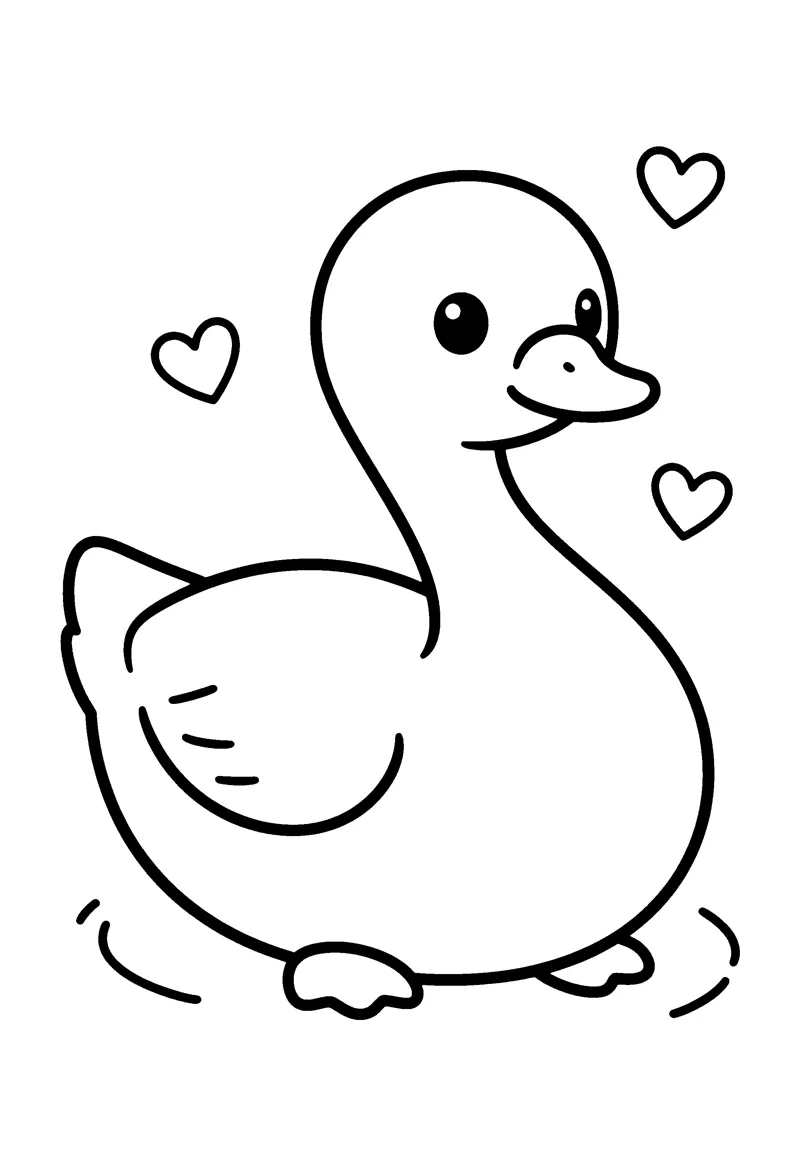 Swan coloring page preview