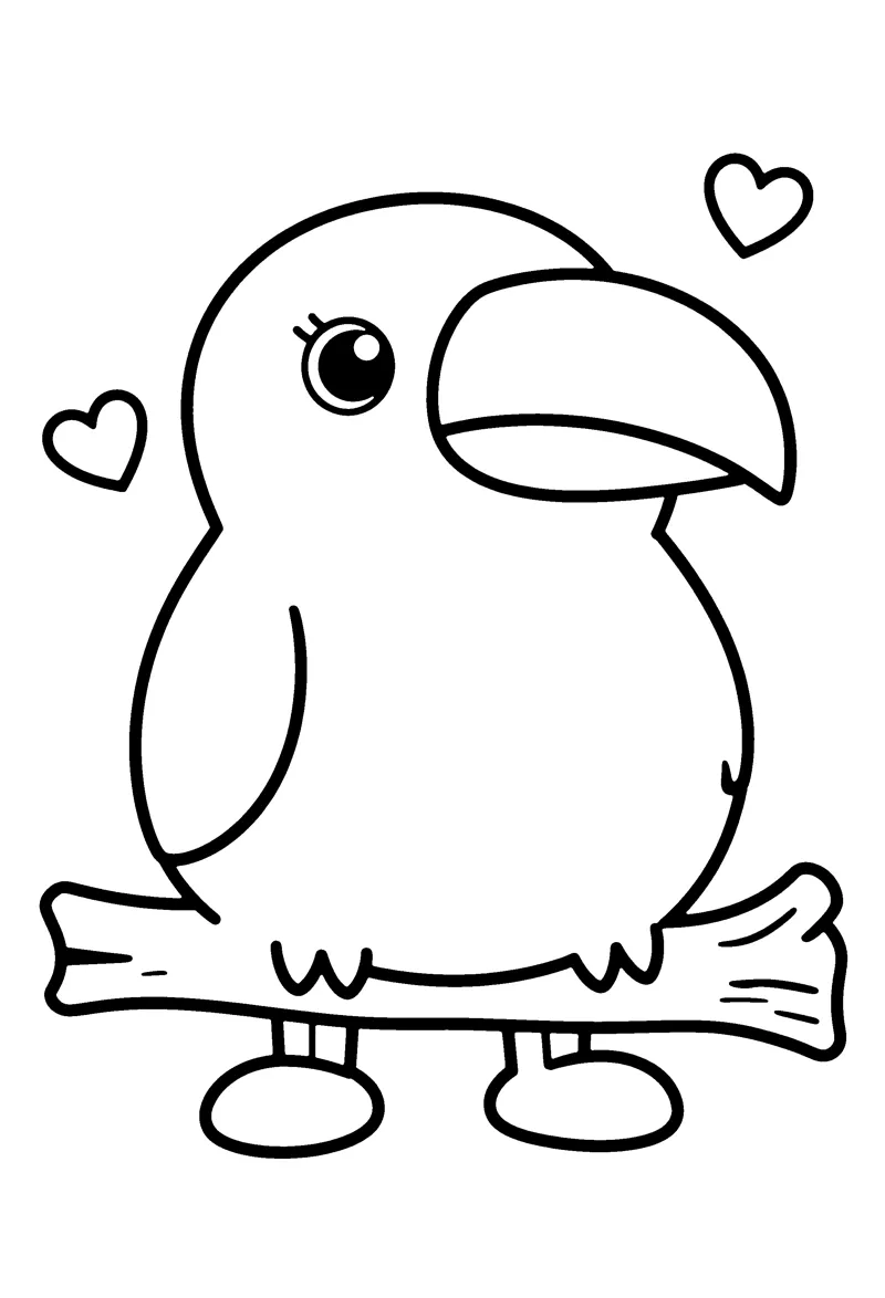 Toucan coloring page preview