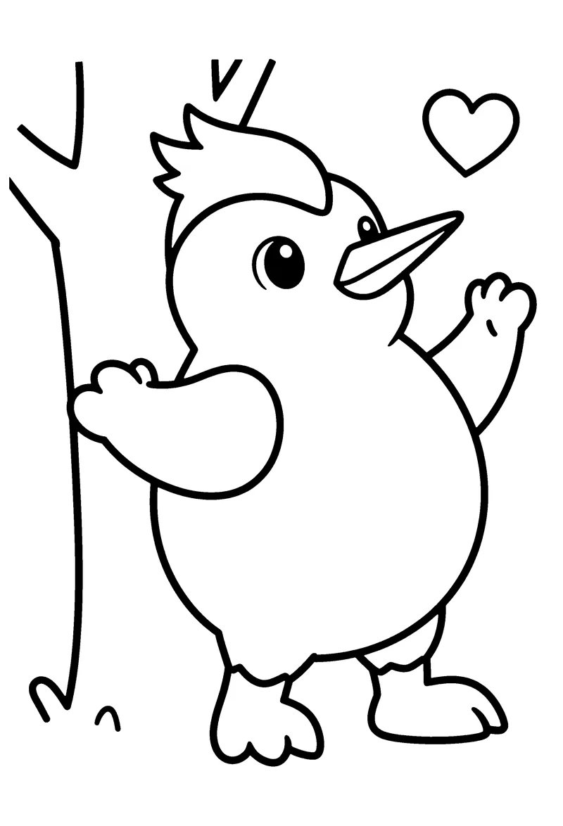 Woodpecker coloring page preview