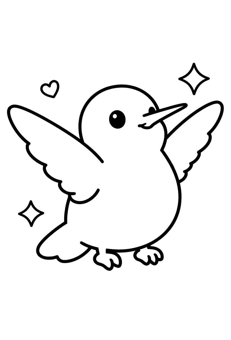 Hummingbird coloring page preview
