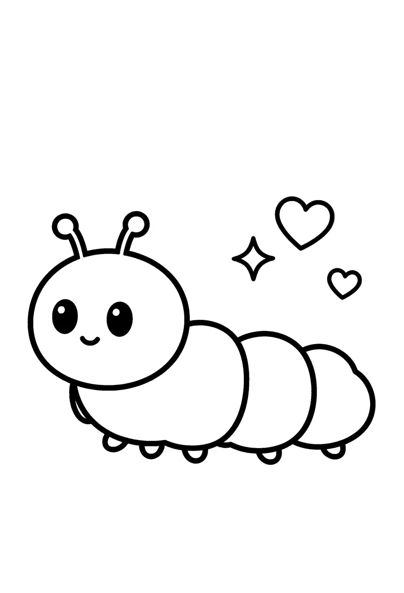 Caterpillar coloring page preview