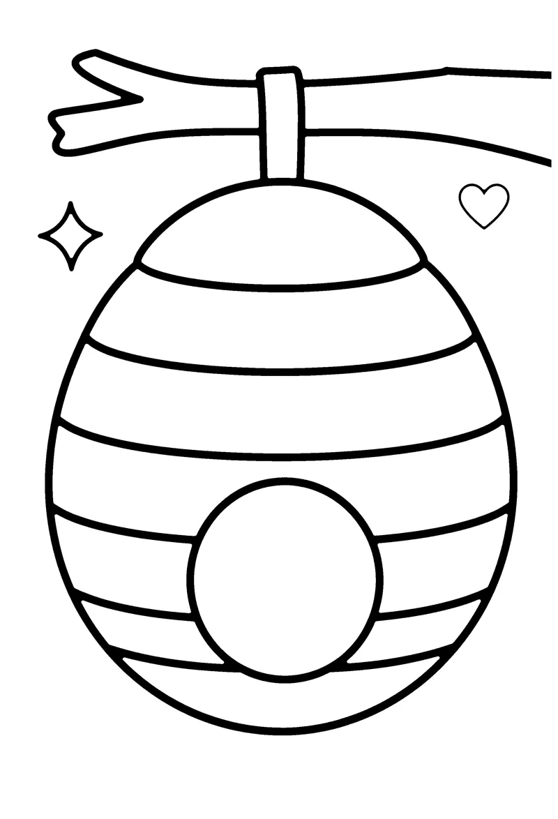 Beehive coloring page preview