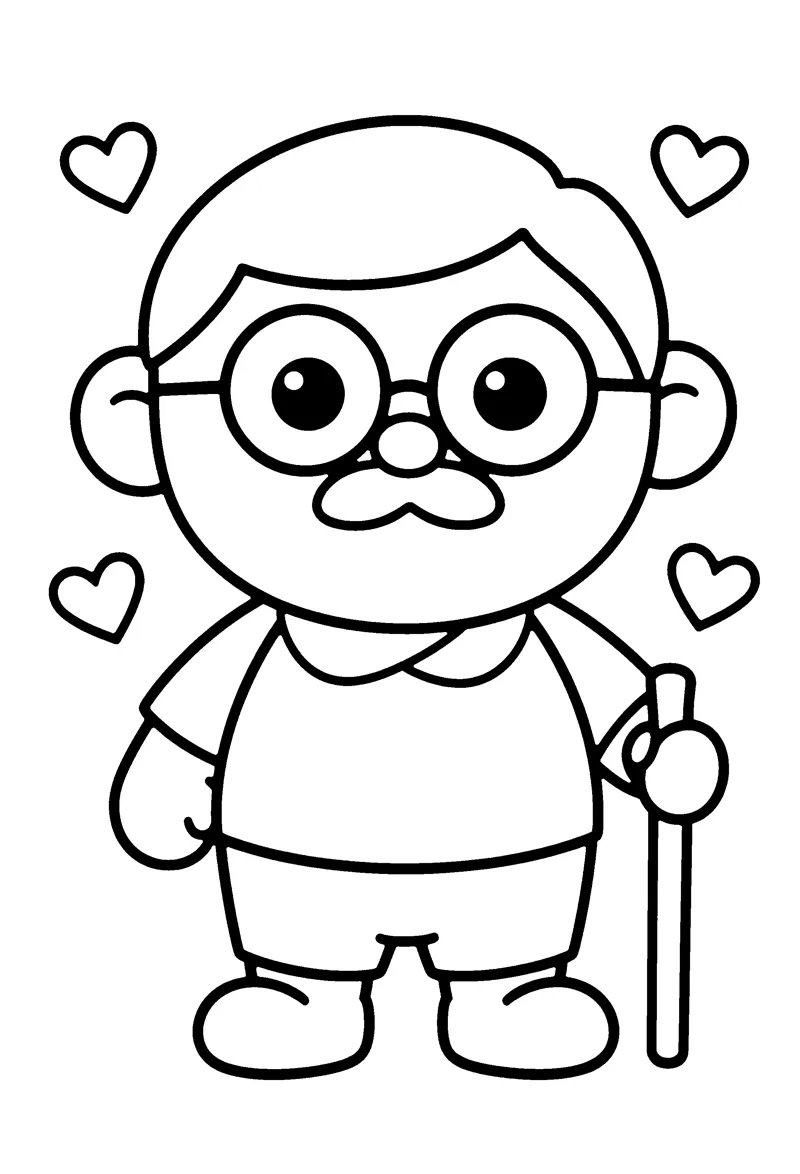 Grandfather coloring page preview