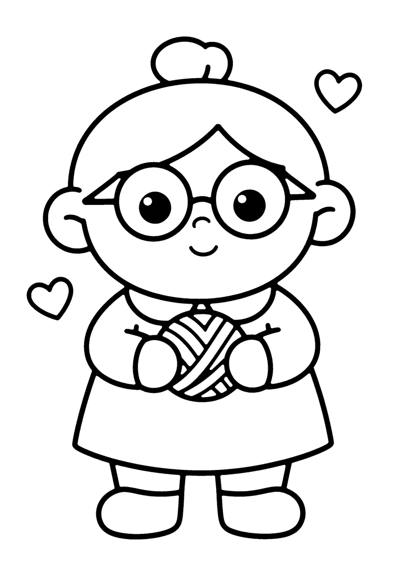 Grandmother coloring page preview