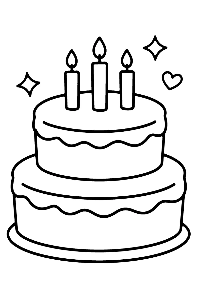 Sweets & Cakes Coloring Pages for Preschoolers coloring page preview