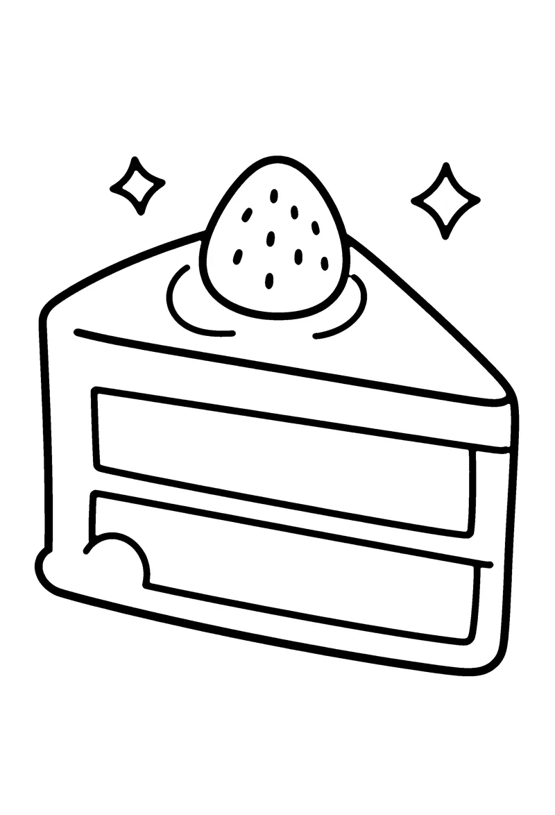 Slice of Cake coloring page preview