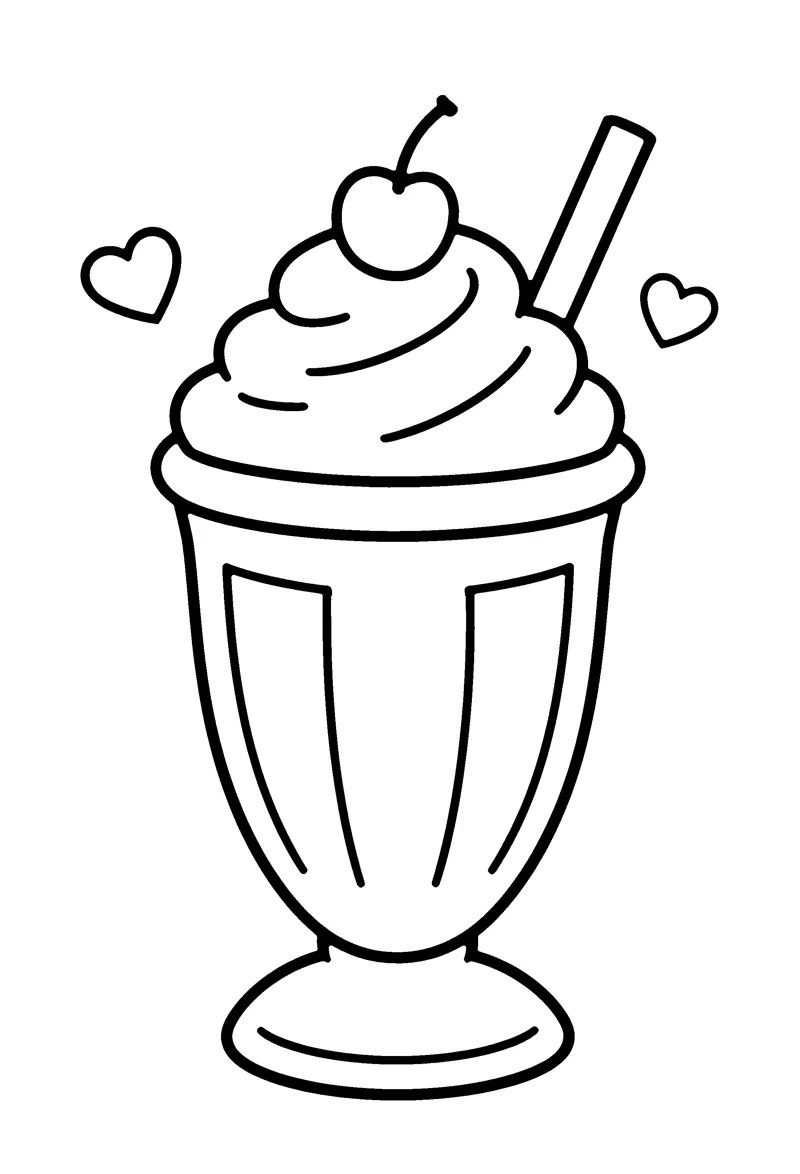 Milkshake coloring page preview