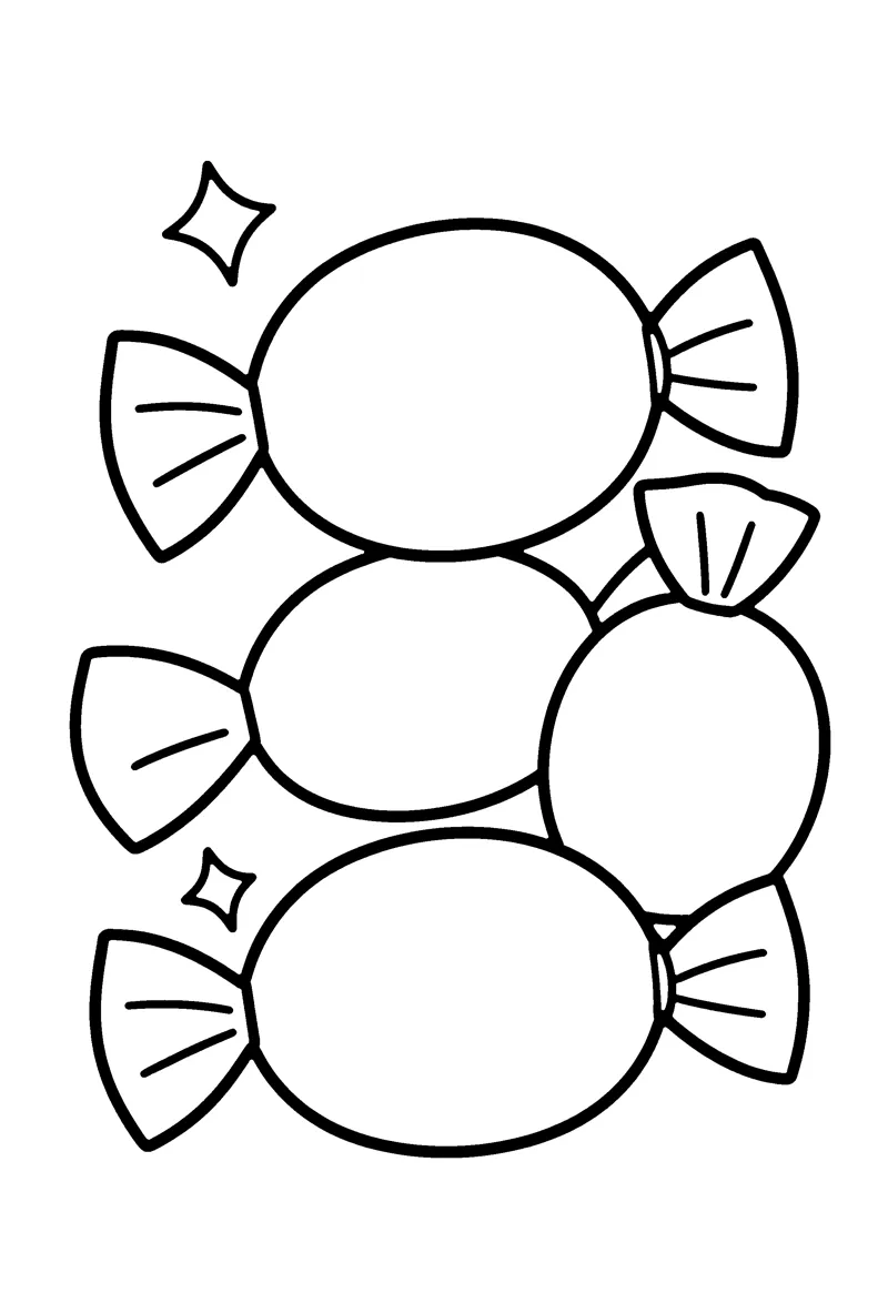 Wrapped Candies coloring page preview