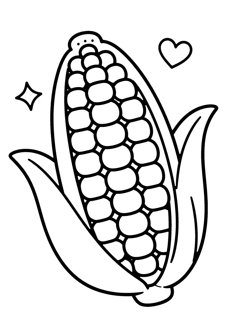 Corn on the Cob coloring page preview