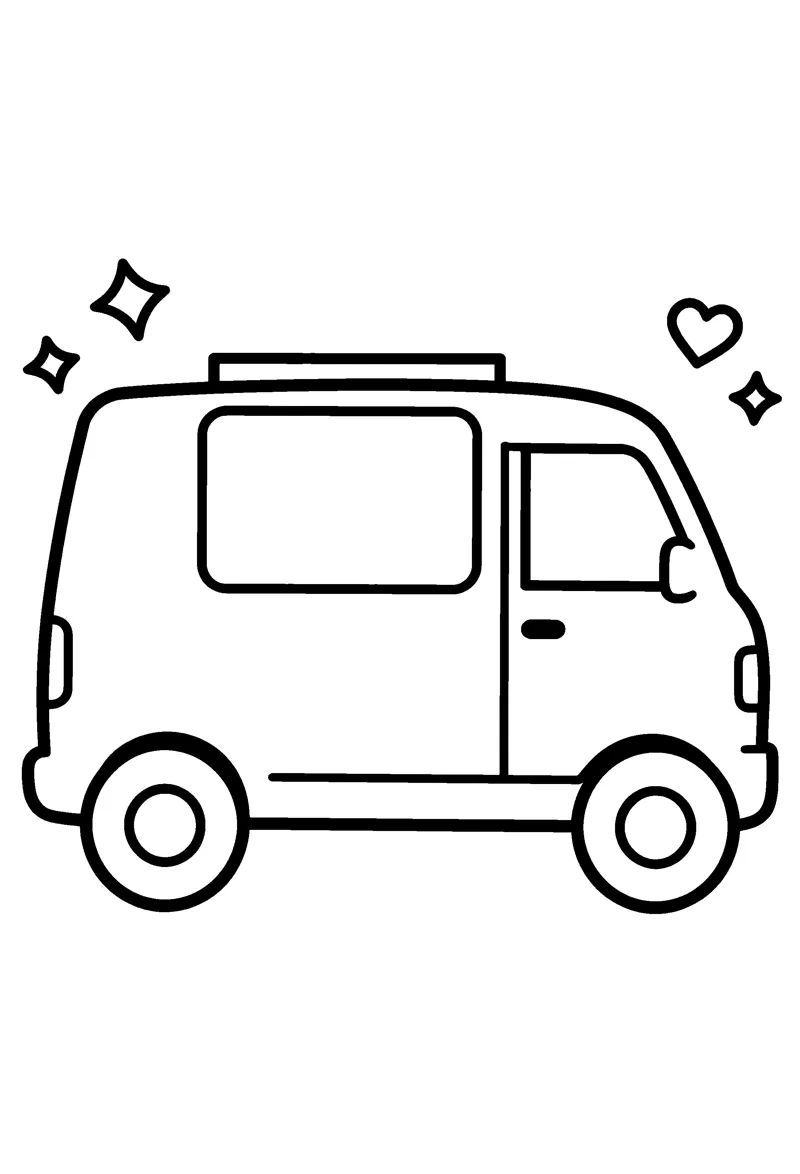 Delivery Van coloring page preview