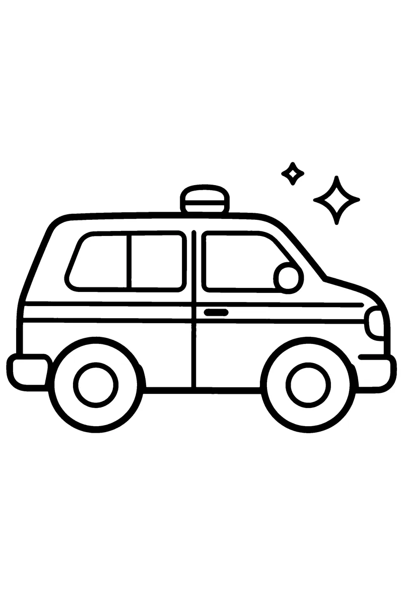 Police Car coloring page preview