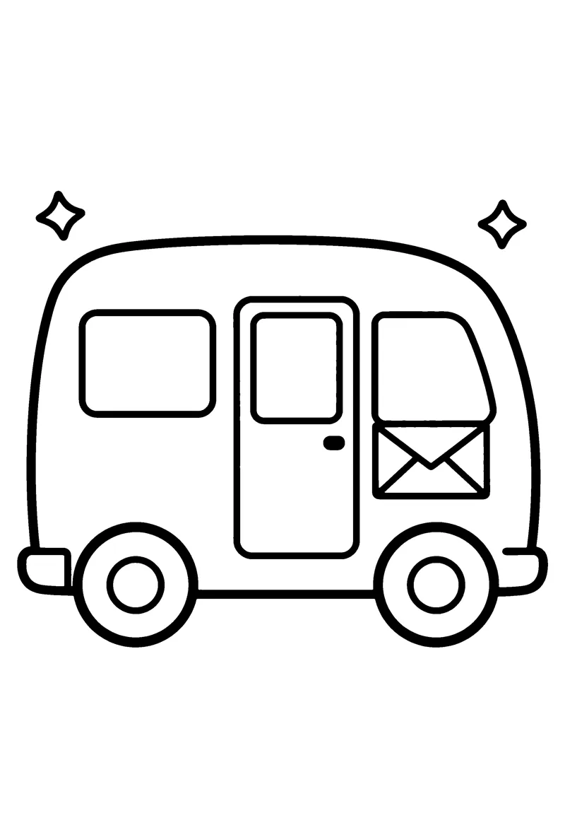 Post Van coloring page preview