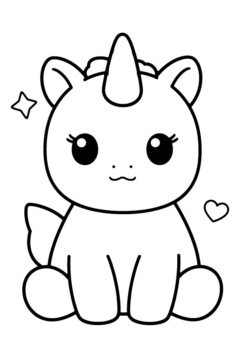 Baby Unicorn coloring page preview