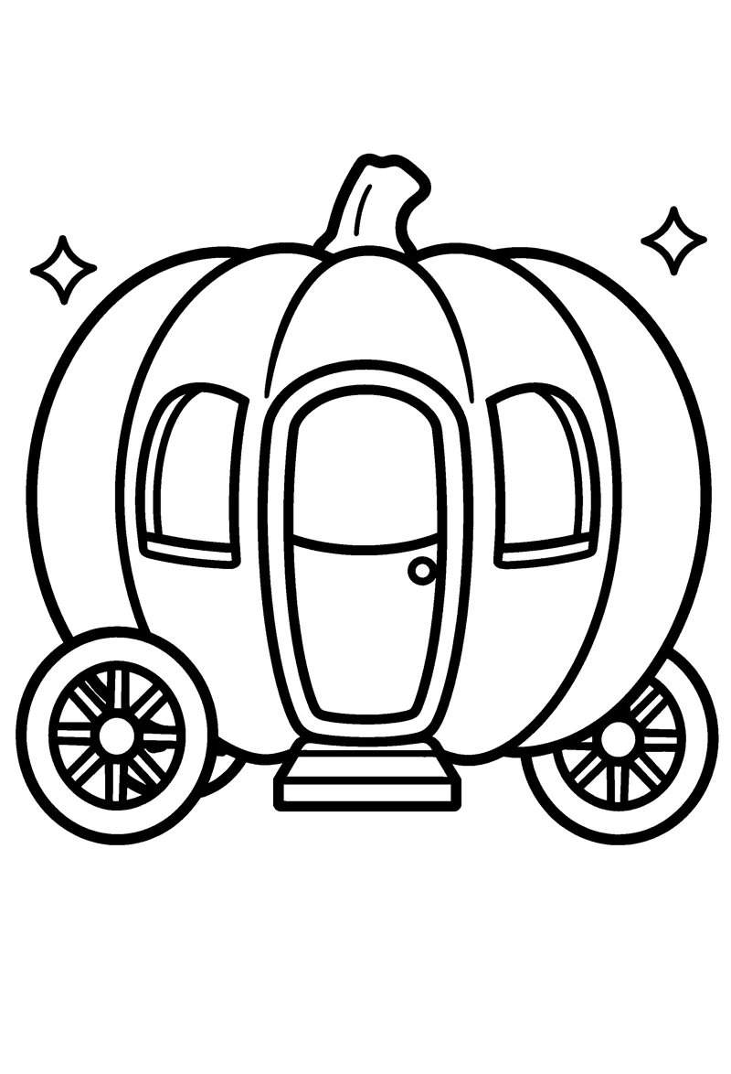 Pumpkin Carriage coloring page preview